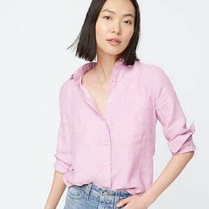 J. Crew Slim Perfect Shirt in Baird McNutt Irish Linen - Neon Orchid - 12T